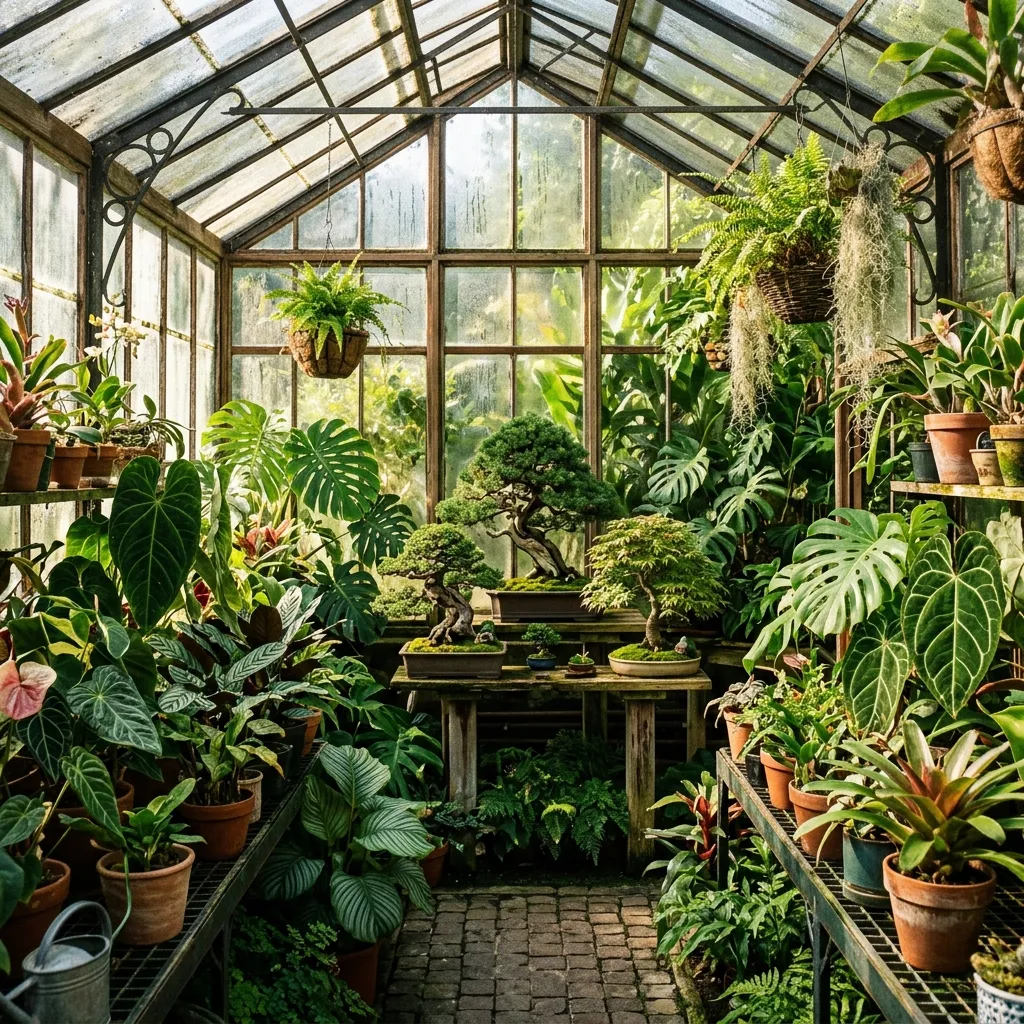 Curated greenhouse plant collection